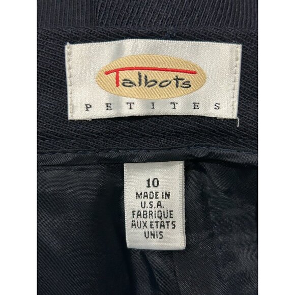 Talbots Petites Navy Worsted Wool Womens Pleated Trousers Size 10 - Picture 5 of 9